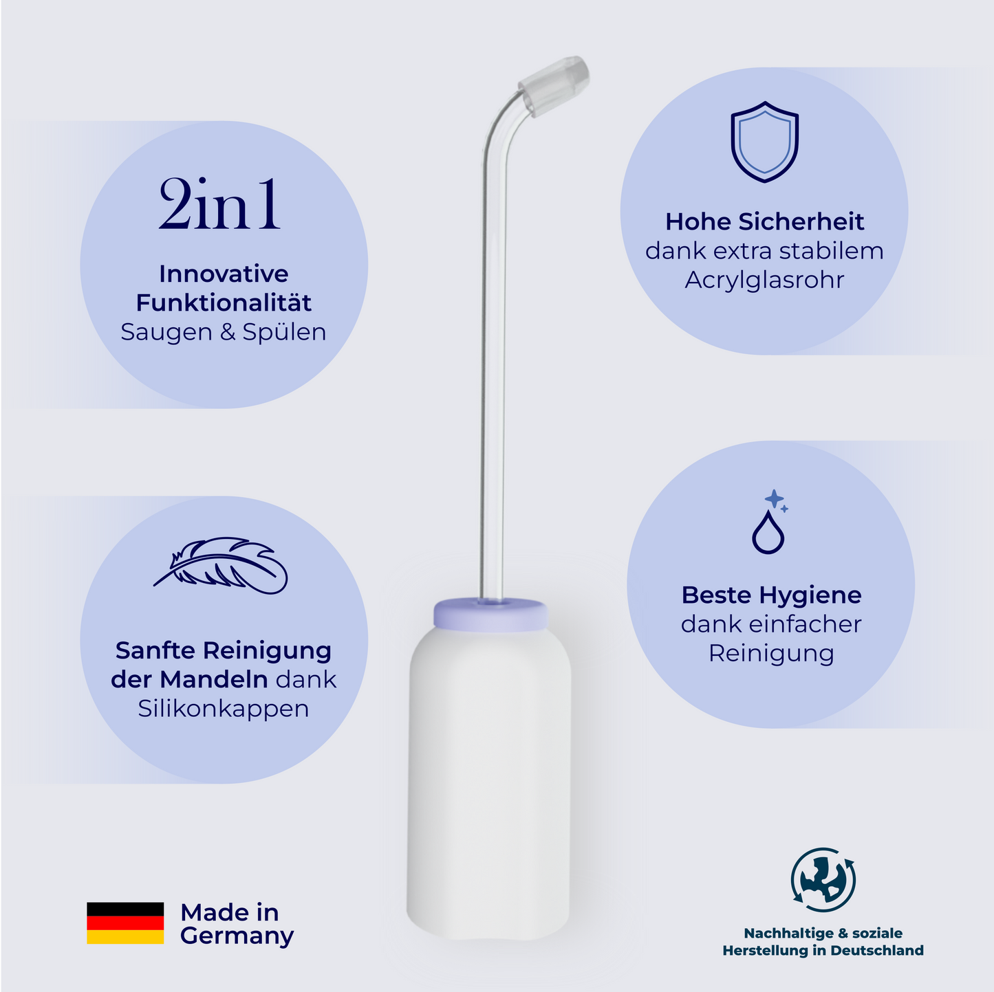 2in1 Mandelstein Schröpfglas & Munddusche