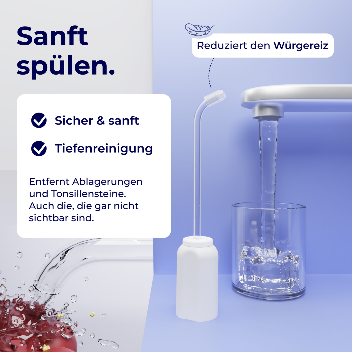 2in1 Mandelstein Schröpfglas & Munddusche