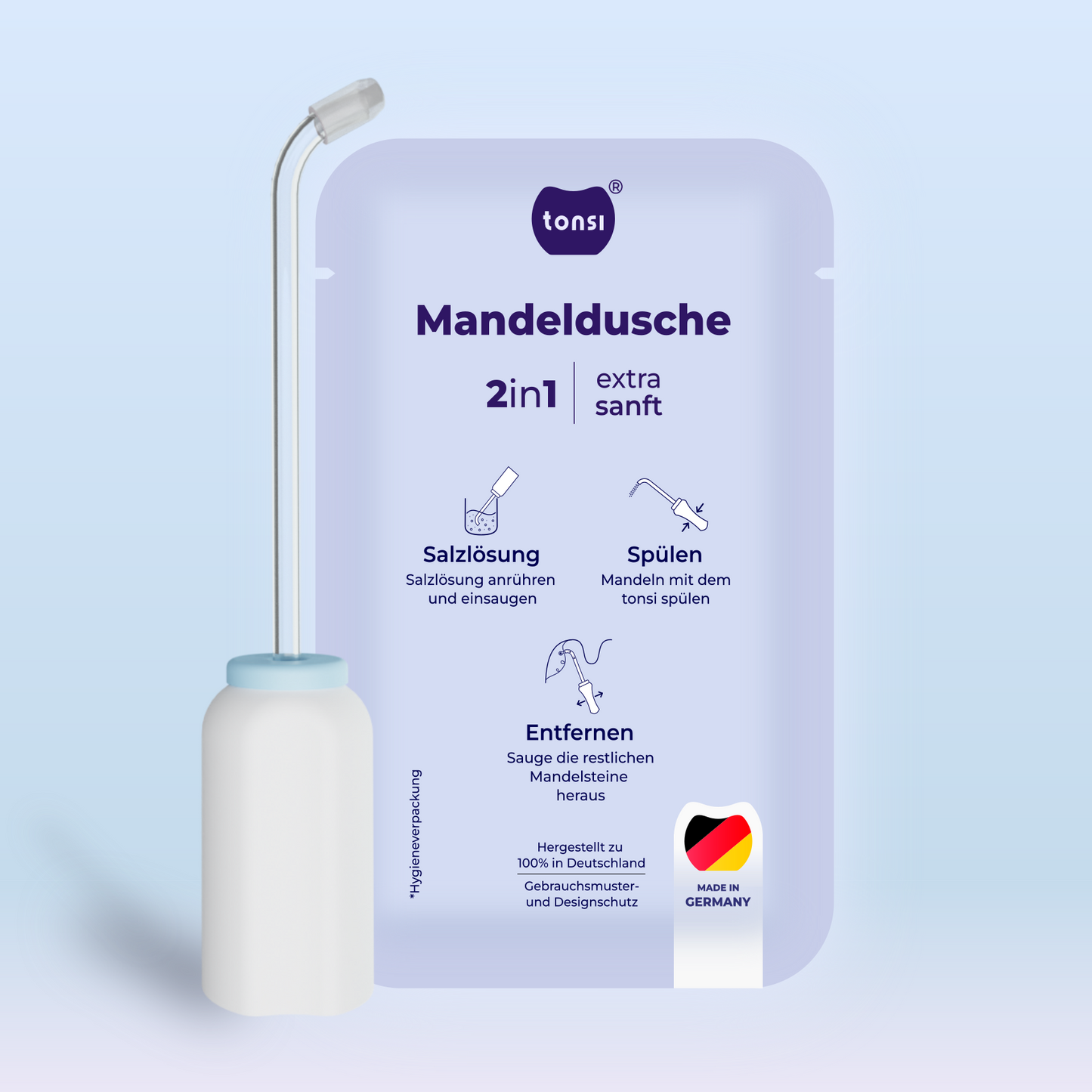 2in1 Mandelstein Schröpfglas & Munddusche