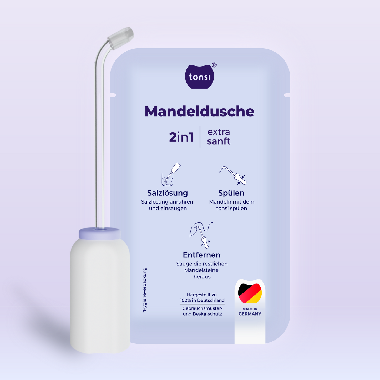 2in1 Mandelstein Schröpfglas & Munddusche