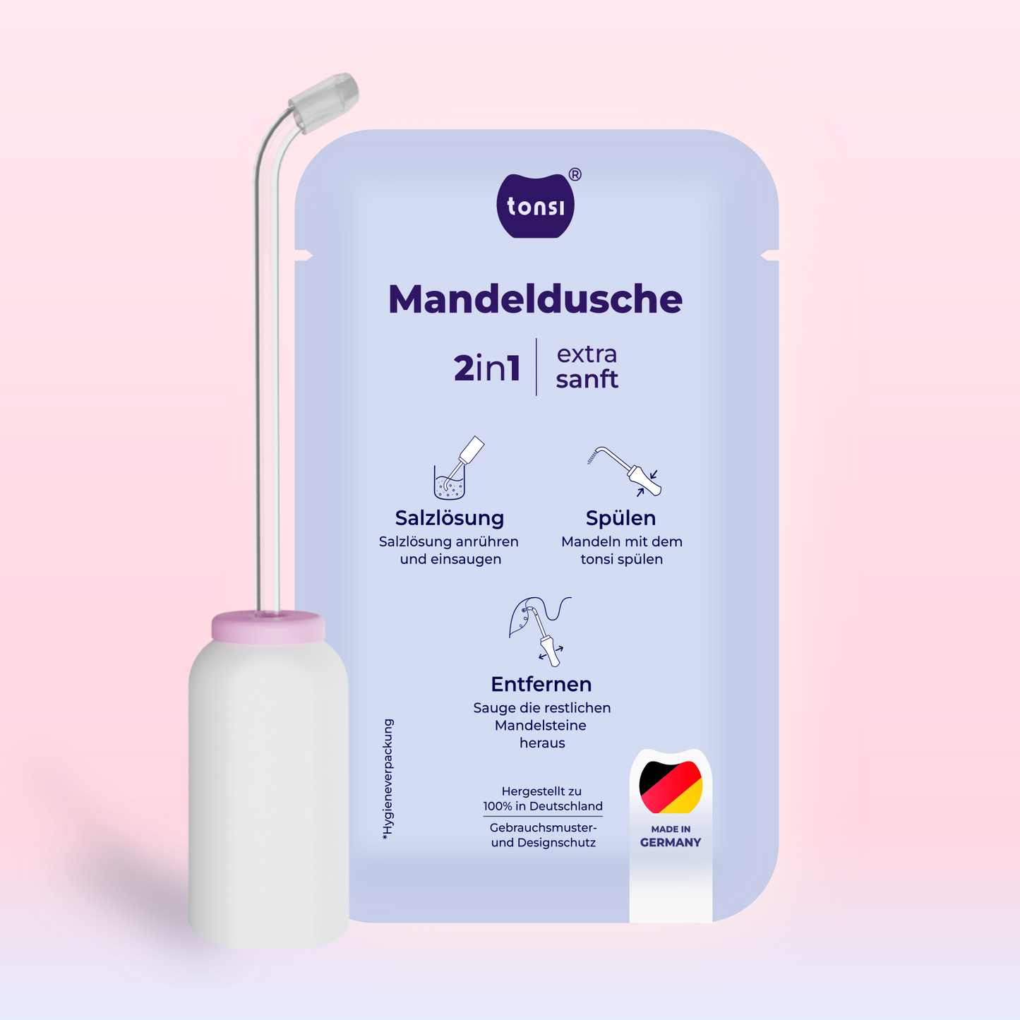 2in1 Mandelstein Schröpfglas & Munddusche