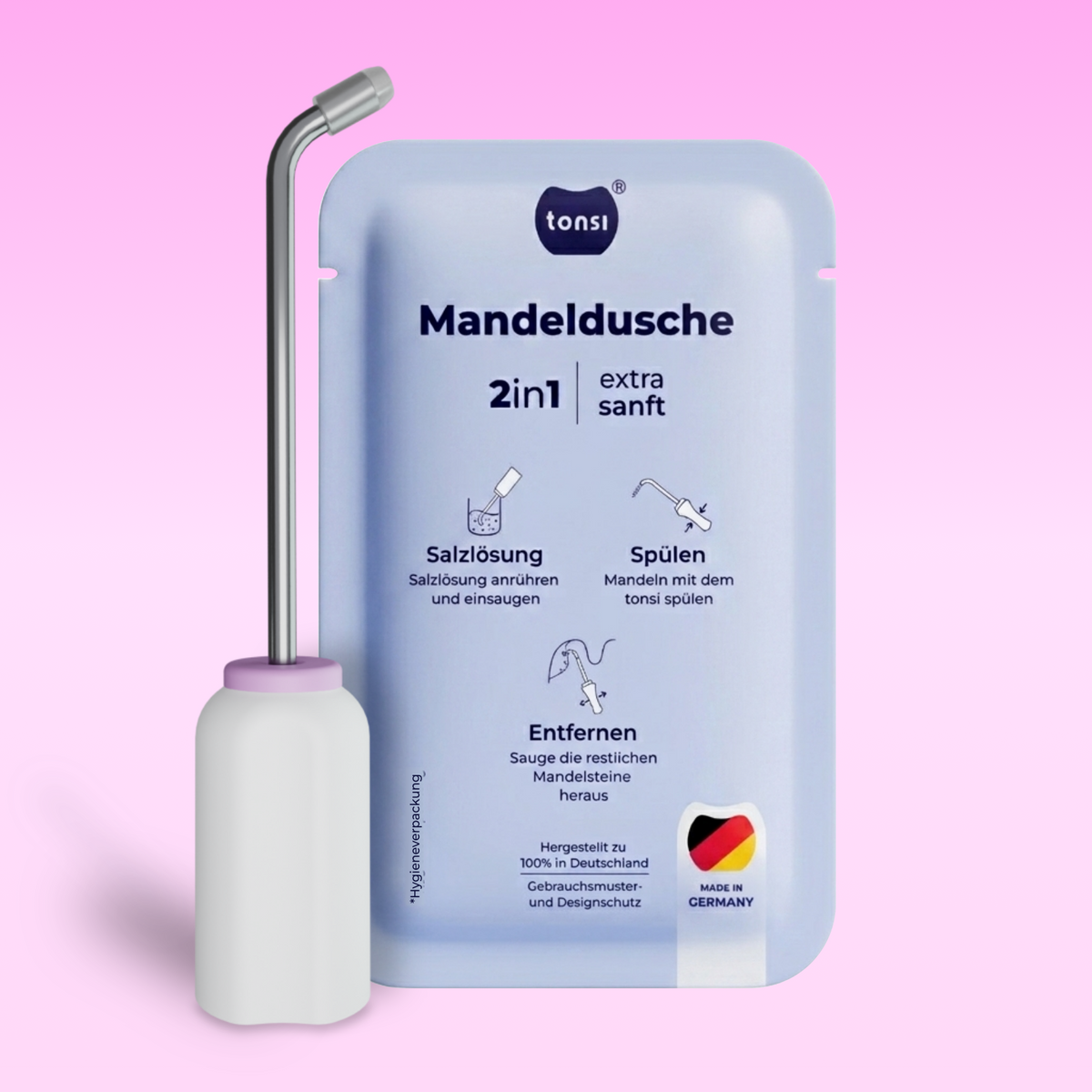 2in1 Mandelstein Schröpfglas & Munddusche