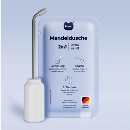 2in1 Mandelstein Schröpfglas & Munddusche