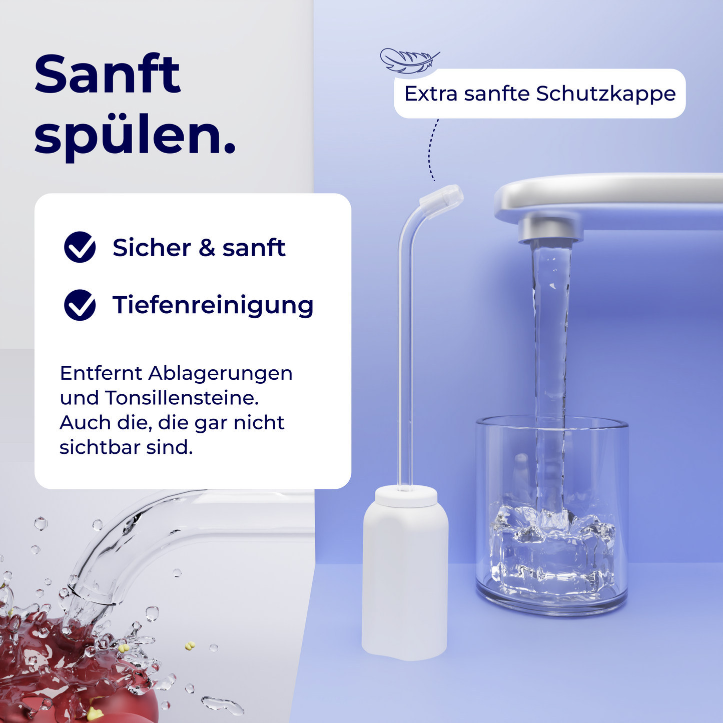 2in1 Mandelstein Schröpfglas & Munddusche