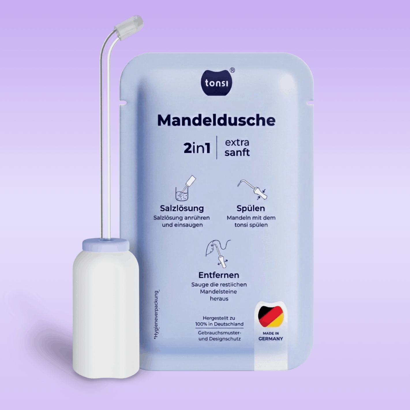 2in1 Mandelstein Schröpfglas & Munddusche