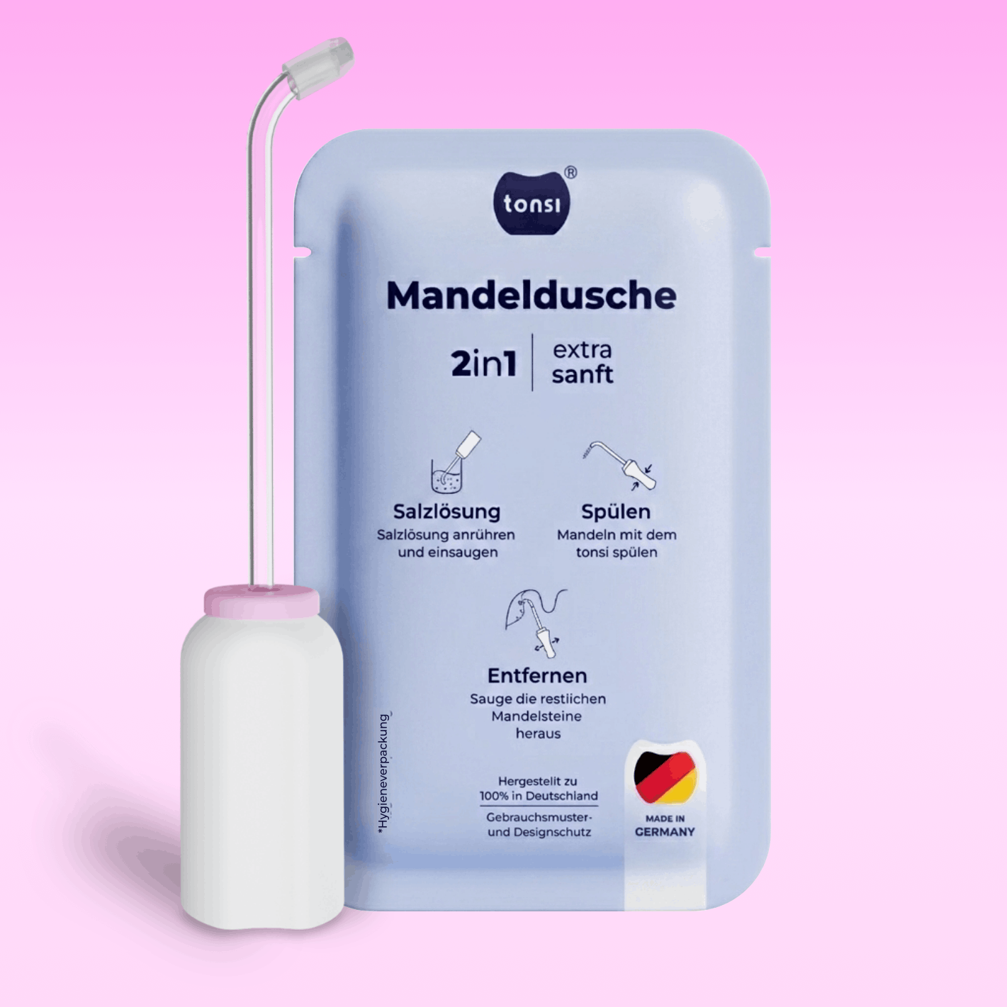 2in1 Mandelstein Schröpfglas & Munddusche