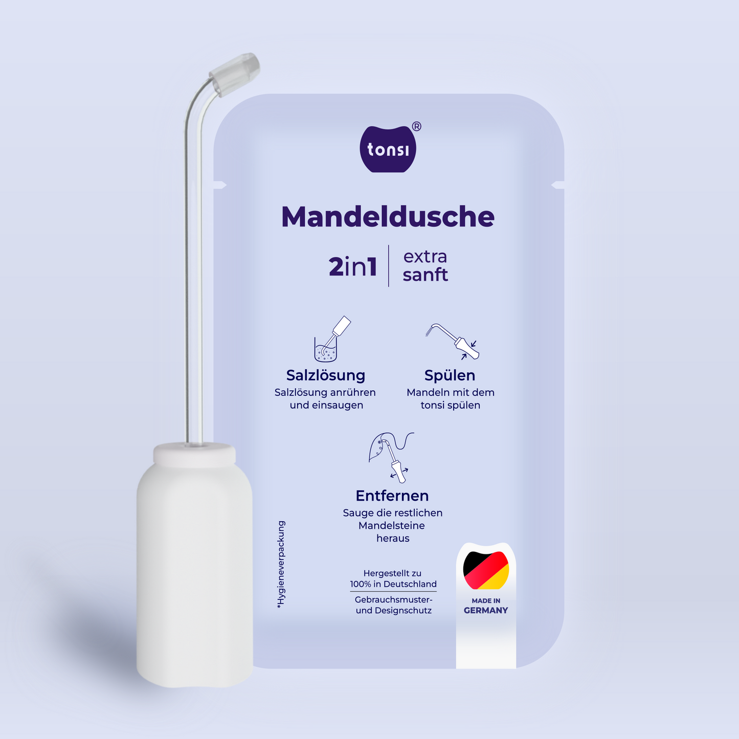 2in1 Mandelstein Schröpfglas & Munddusche